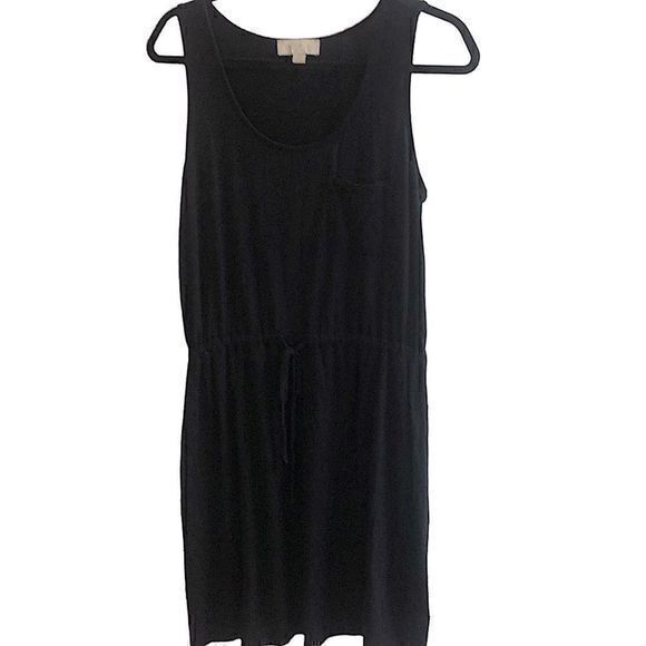 Dresses & Skirts - Olive & Oak‎ Black Tank T-Shirt Dress Front  Pocket Drawstring Waist Size Medium